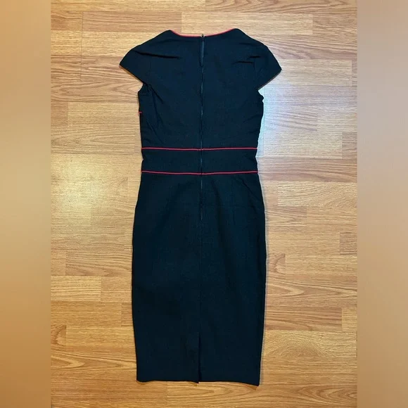 Hell Bunny Vixen Wiggle Dress with Embroidered Hibiscus size XS EUC - Picture 7 of 10